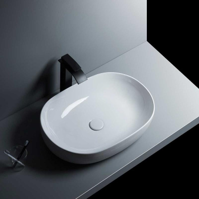 Раковина керамическая Vincea VBS-302, 600*415*135 накладная, цвет белый фото в интернет-магазине Русалия