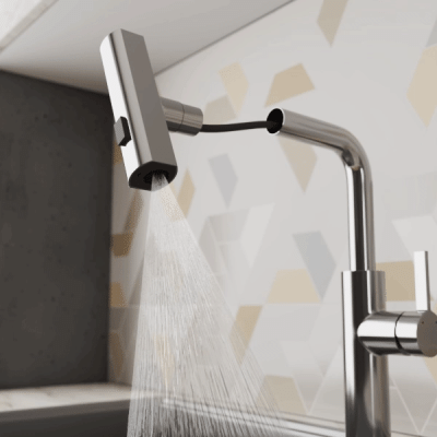 Смеситель для кухни с выдвижной лейкой RUSH Tinos (TI3732-18) фото в интернет-магазине Русалия