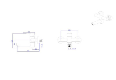 Смеситель для ванны RUSH Santiago с коротким изливом (SUS1116-44) фото в интернет-магазине Русалия
