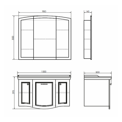 COMFORTY. Зеркало-шкаф "Палини-100" белый глянец фото в интернет-магазине Русалия