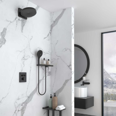 Душевой комплект Inspire VSFW-3I21MT1RMB встраиваемый, термостатический, двухрежимный, черный Vincea фото в интернет-магазине Русалия