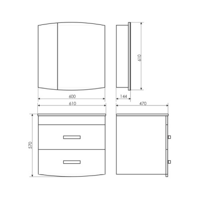 COMFORTY. Зеркало-шкаф "Лаура-60-2" белый фото в интернет-магазине Русалия