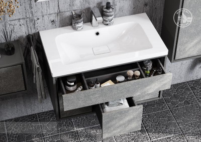 Тумба под раковину AQUATON Уэльс 80 графит 1A267901WA6A0 new фото в интернет-магазине Русалия