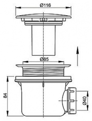 Сифон для душевого поддона A49K AlcaPlast фото в интернет-магазине Русалия