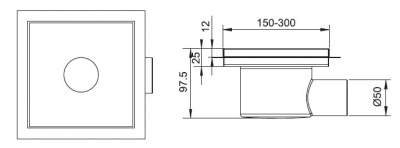 Душевой трап 30х30 см под плитку SDR-11-30-Q RGW фото в интернет-магазине Русалия