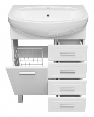 Тумба Стелла 65 с 4 ящиками и бельевой корзиной с раковиной Santek Стелла 65 Misty фото в интернет-магазине Русалия