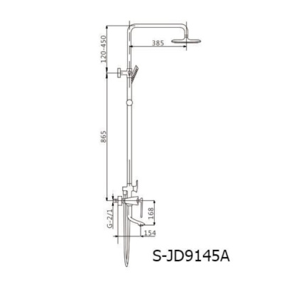 Душевая система Savol S-JD9145AH, черный фото в интернет-магазине Русалия