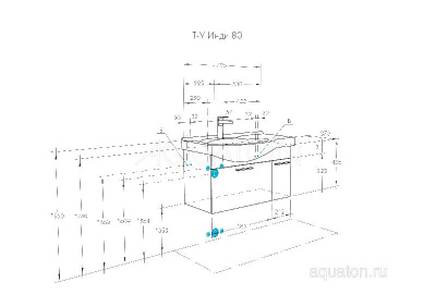 Тумба под раковину AQUATON Инди 80 белый 1A188401ND010 фото в интернет-магазине Русалия