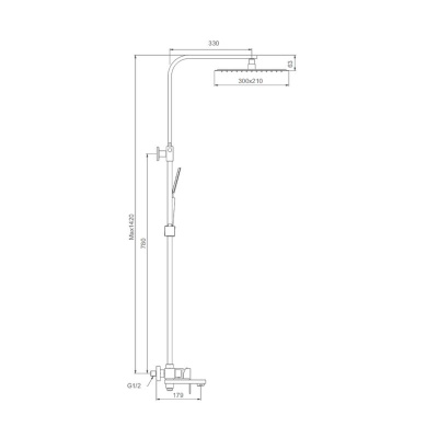 Душевая система Splenka S224.24.06, черный фото в интернет-магазине Русалия