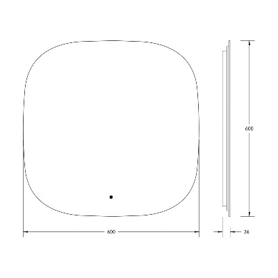 Зеркало с LED-подсветкой настенное OPTI DEFESTO 60x60 см, DF 2849R фото в интернет-магазине Русалия