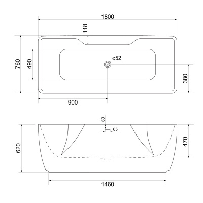 Акриловая ванна BELBAGNO BB110-180-76 фото в интернет-магазине Русалия