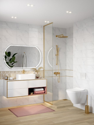 Зеркало овальное 120 см LED 090 DESIGN 120 LU-LED090*120-d-Os Cersanit фото в интернет-магазине Русалия