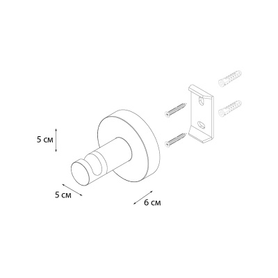 Крючок для ванной FIXSEN COMFORT BLACK FX-86005, черный фото в интернет-магазине Русалия