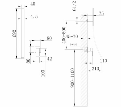 Смеситель ABBER Daheim AF8209 скрытого монтажа для раковины, хром фото в интернет-магазине Русалия