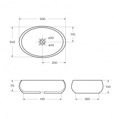 Раковина накладная овальная BB1085 Belbagno фото в интернет-магазине Русалия
