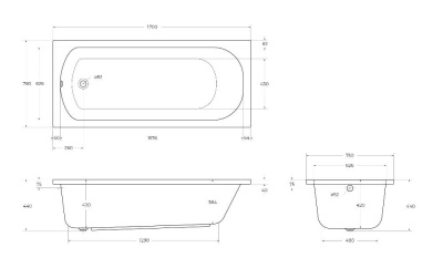 Акриловая ванна CEZARES ECO-170-75-41-W37 фото в интернет-магазине Русалия