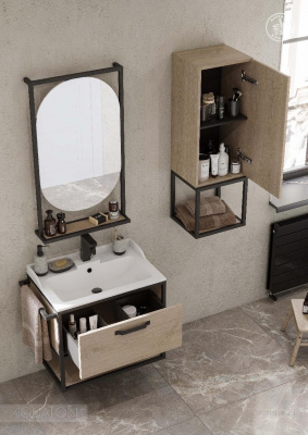 Тумба под раковину AQUATON Лофт Фабрик 65 дуб эндгрейн 1A242301LTDU0 фото в интернет-магазине Русалия