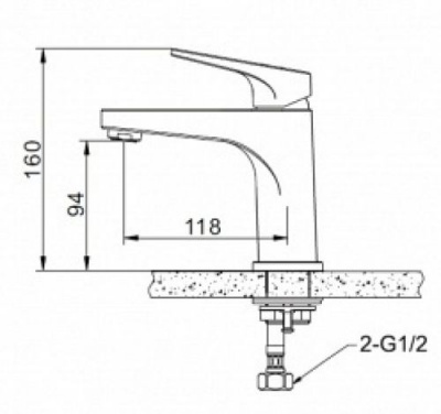 Смеситель для умывальника Eler F1191238CP Bravat фото в интернет-магазине Русалия