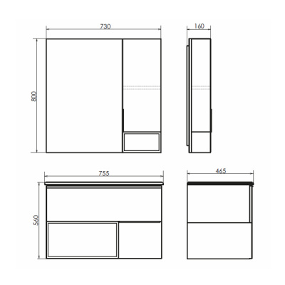 COMFORTY. Зеркало-шкаф "Франкфурт-75" дуб шоколадно-коричневый фото в интернет-магазине Русалия