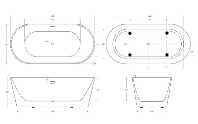 Акриловая ванна BELBAGNO BB416-1700-800 фото в интернет-магазине Русалия