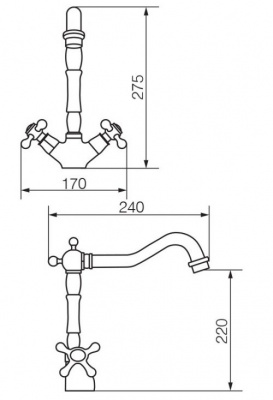 Смеситель для раковины Agatha Bronzo VR.AGT-3721.BR Veragio фото в интернет-магазине Русалия