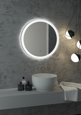 Зеркало с подсветкой Planet White d700 бесконтактный овальный сенсор ЗЛП1170 Continent фото в интернет-магазине Русалия