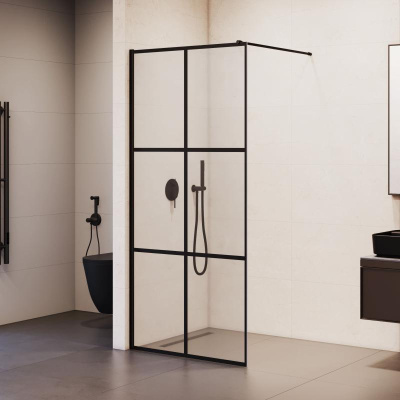 Душевая перегородка RGW WA-011B 900, стекло с рисунком (шелкография), профиль черный фото в интернет-магазине Русалия