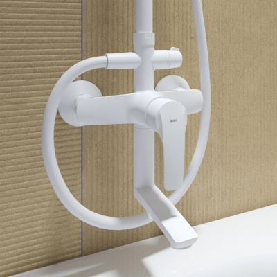 Душевая система IDDIS с изливом белый матовый Ray (RAYWT3Fi06) фото в интернет-магазине Русалия