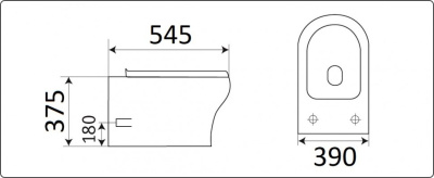 Унитаз подвесной CeramaLux CL2100 бело-глянцевый фото в интернет-магазине Русалия