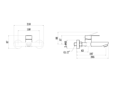 Смеситель Fmark для ванны (FS8202H) фото в интернет-магазине Русалия