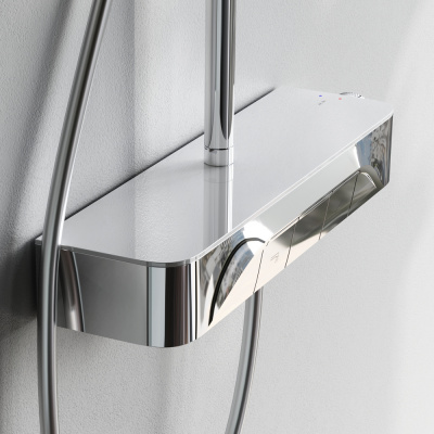 F078F700 Func, душ.система: см-ль-полка д/ванны/душа, душ.штанга, верхн. душ квадр., ручн.душ, хром фото в интернет-магазине Русалия