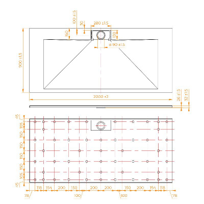Душевой поддон прямоугольный RGW TKS-W Белый 90x200, стеклокомпозит фото в интернет-магазине Русалия