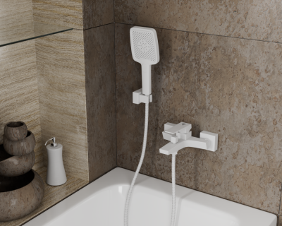 Смеситель для ванны с коротким изливом RUSH Thira (TR3635-44White) фото в интернет-магазине Русалия