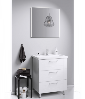 Напольная тумба 80 Manchester белый MAN01083 + умывальник Фостер 800 4640021064733 Aqwella фото в интернет-магазине Русалия