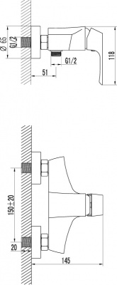 Смеситель для душа Unit LM4503C Lemark фото в интернет-магазине Русалия