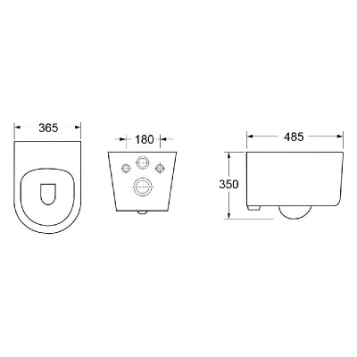 Унитаз OGLIO Aria MW ТЕРМООБЖИГ (не плёнка) подвесной безободковый белый матовый Ceruttispa CT9237 (485х365х350) фото в интернет-магазине Русалия