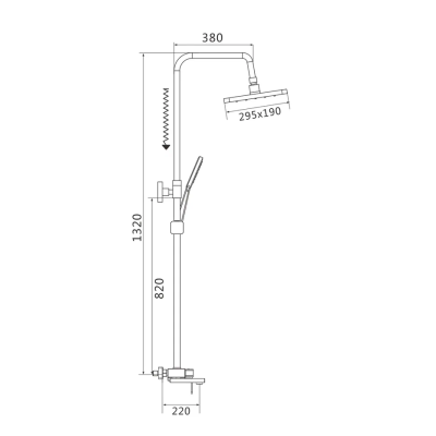 Душевая система Shevanik S8236H, черный фото в интернет-магазине Русалия