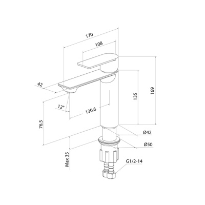 Смеситель для умывальника Milardo Maze сатин (MAZBN00M01) фото в интернет-магазине Русалия