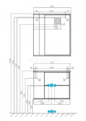 Зеркальный шкаф AQUATON Бостон 75 дуб эврика 1A240302BN010 фото в интернет-магазине Русалия
