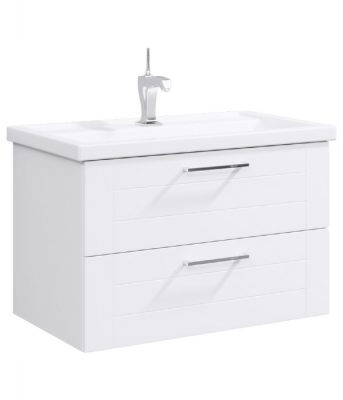 Подвесная тумба 80 Manchester белый MAN01082 + умывальник Фостер 800 4640021064733 Aqwella фото в интернет-магазине Русалия