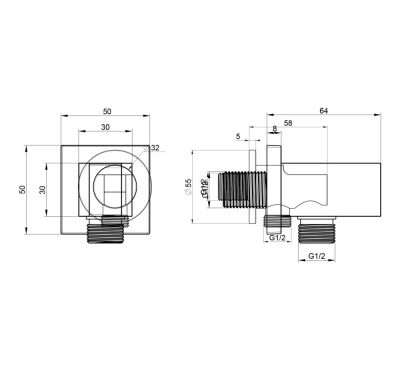 Шланговое подключение с держателем WONZON & WOGHAND, Брашированное золото (WW-HZ2319-BG) фото в интернет-магазине Русалия