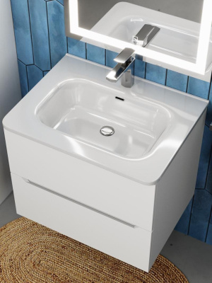 Раковина для ванной 60 см, Uperwood Monica, белая глянцевая RMonica60wg фото в интернет-магазине Русалия