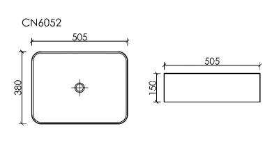 Умывальник чаша накладная прямоугольная Element 505*380*150мм CN6052 Ceramica Nova фото в интернет-магазине Русалия