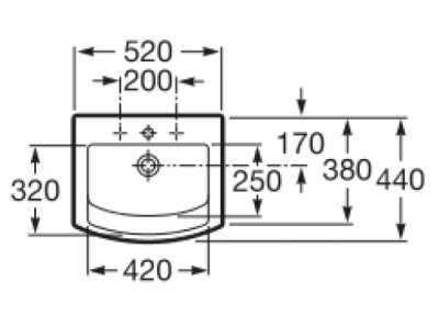 Раковина накладная Hall 52 32788200H Roca фото в интернет-магазине Русалия