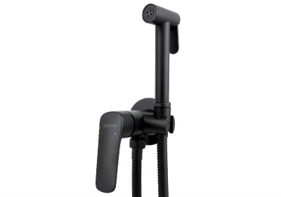 Комплект для гигиенического душа встроенный AQUATEK (cмеситель + гигиеническая лейка + шланг), матовый черный AQ1019MB ВЕГА фото в интернет-магазине Русалия