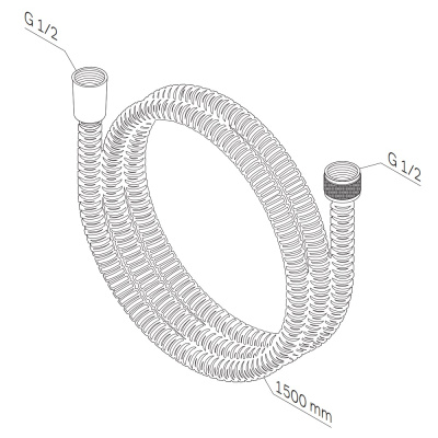 F0415C00 Душ.шланг ребристый 1500 мм, хром AM.PM фото в интернет-магазине Русалия