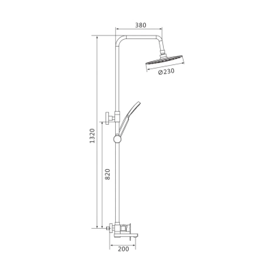 Душевая система Shevanik S8736H, черный фото в интернет-магазине Русалия