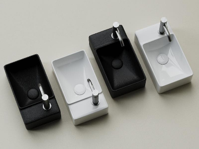 Умывальник подвесной прямоугольный (чаша слева, отверстие под смеситель справа) Element 395*220*125мм CN5045 Ceramica Nova фото в интернет-магазине Русалия