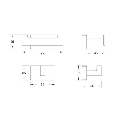 Крючок для ванной комнаты BELZ B90305-2, черный фото в интернет-магазине Русалия
