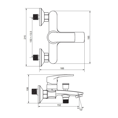 481000300 Eclipse 2.0, смеситель для ванной и душа, черный Damixa фото в интернет-магазине Русалия